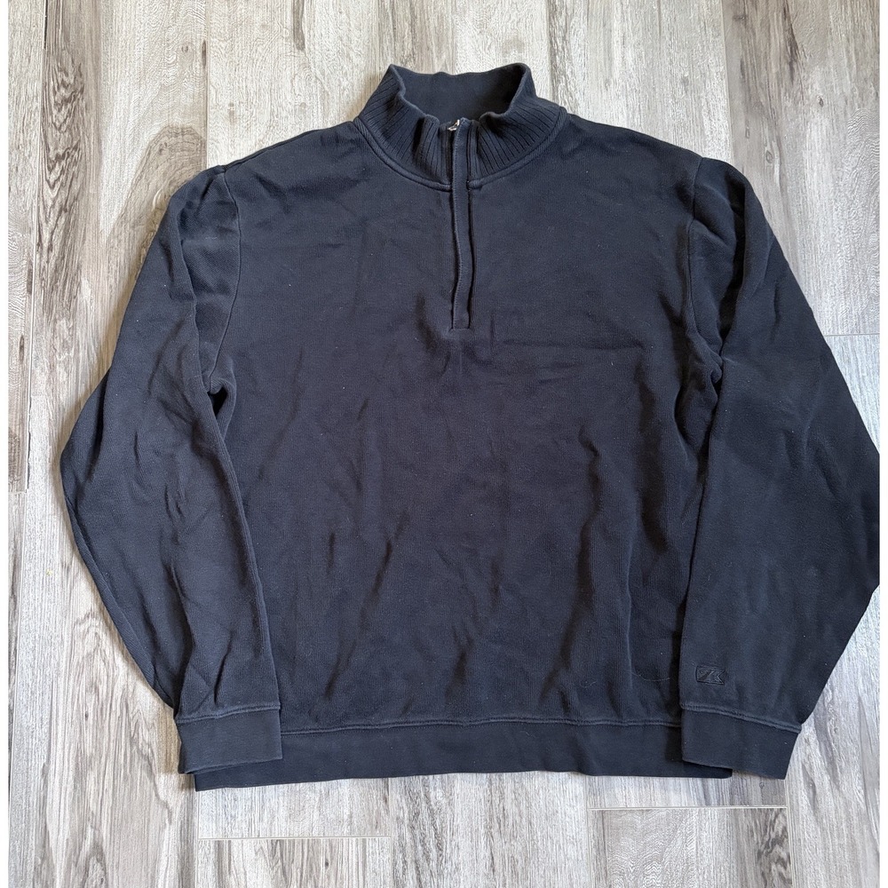 Cutter & Buck Mens  1/4 Zip Pullover Sweater Black Size L Midweight Casual Dress